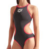 001198-540-W ARENA ONE BIGLOGO ONE PIECE-004.e6915abc Costume Intero Donna Arena One Biglogo Asphalt Fluo Red