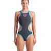 001198-581-W ARENA ONE BIGLOGO ONE PIECE-001.jpg Costume Intero Donna Arena One Biglogo Asphalt-Turquoise