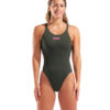 004763-609-WOMEN'S TEAM SWIMSUIT SWIM TECH SOLID-001.ba3e2ab6 Costume donna TEAM-SWIM-TECH ARENA Dark Sage Shocking Pink