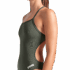 004766-660-WOMEN'S TEAM SWIMSUIT CHALLENGE SOLID-004 Costume Donna Team Challenge ARENA Dark Sage White