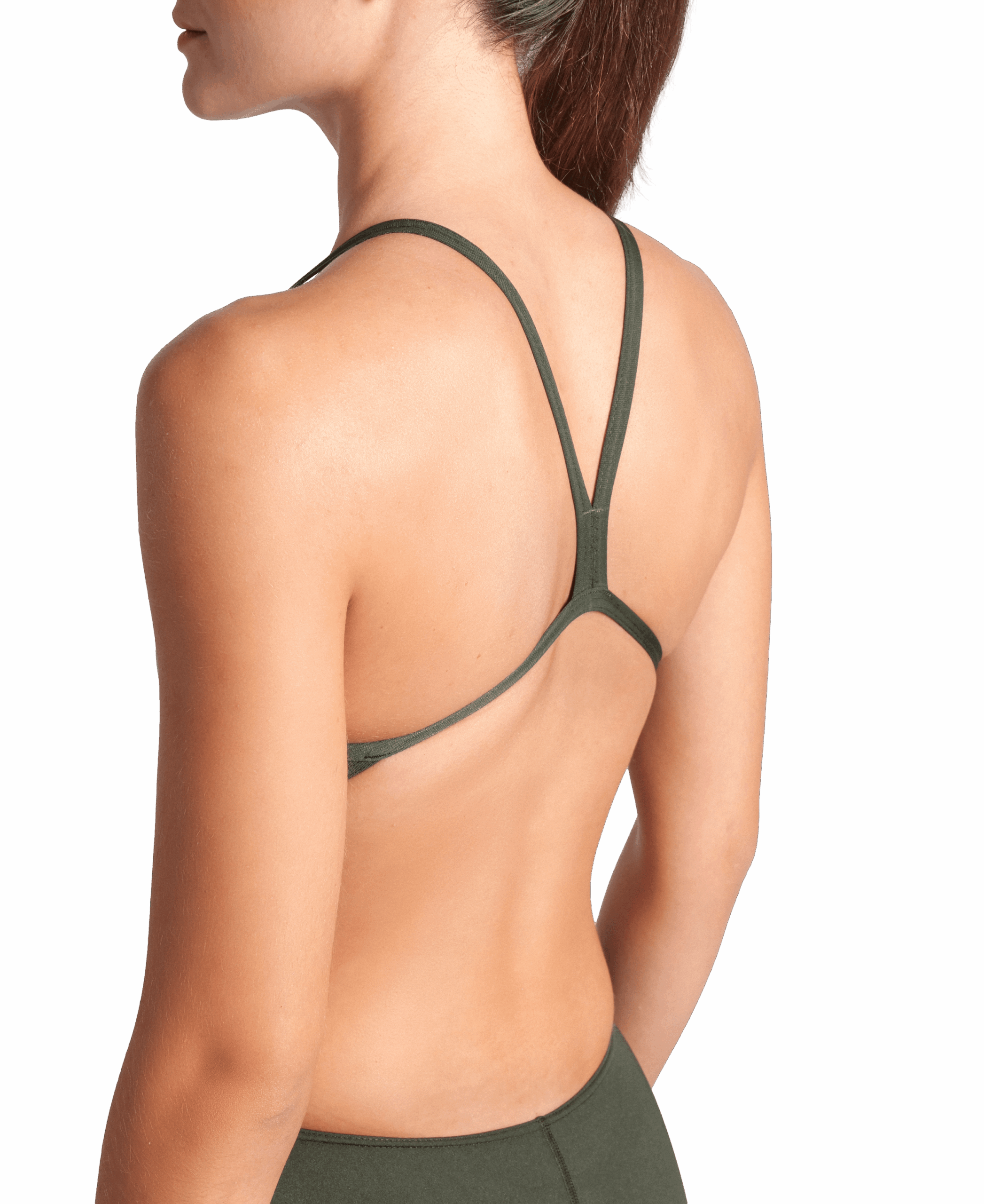 004766-660-WOMEN'S TEAM SWIMSUIT CHALLENGE SOLID-005 Costume Donna Team Challenge ARENA Dark Sage White