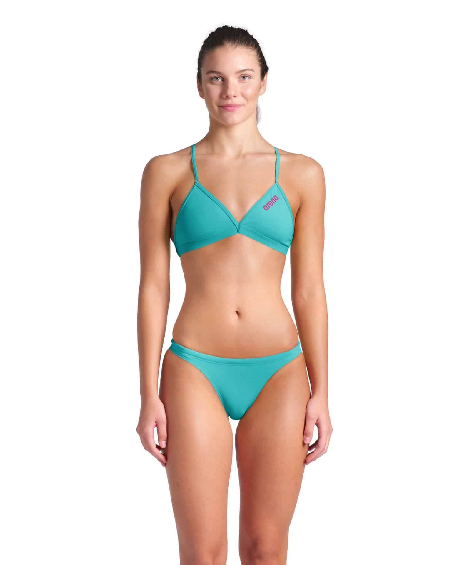 TOP DONNA BIKINI Tie Back Solid ARENA Water Shocking Pink