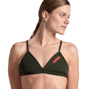 TOP DONNA BIKINI Tie Back Solid Dark Sage ARENA