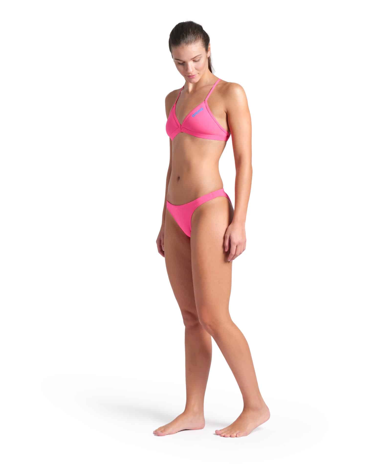TOP DONNA BIKINI Tie Back Solid ARENA Shocking Pink Blue River