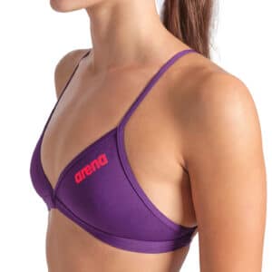 TOP DONNA BIKINI Tie Back Solid ARENA Plum Bright Coral