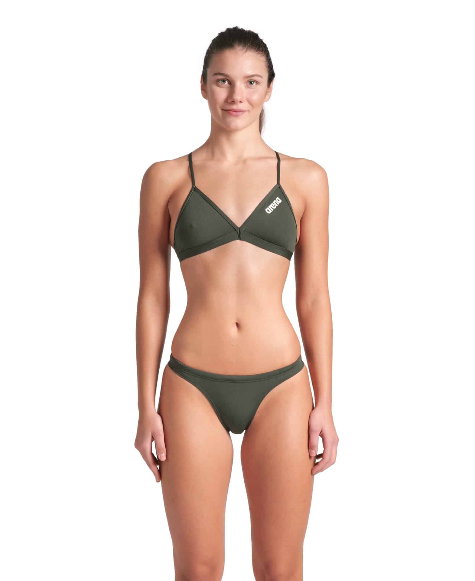 SLIP DONNA BIKINI Bottom Solid ARENA Dark Sage White