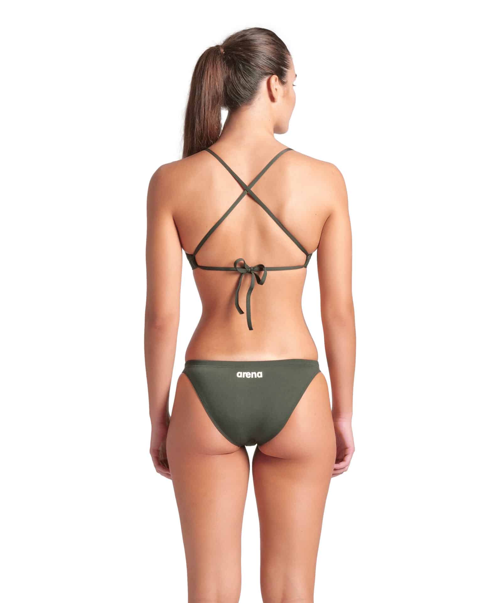 SLIP DONNA BIKINI Bottom Solid ARENA Dark Sage White