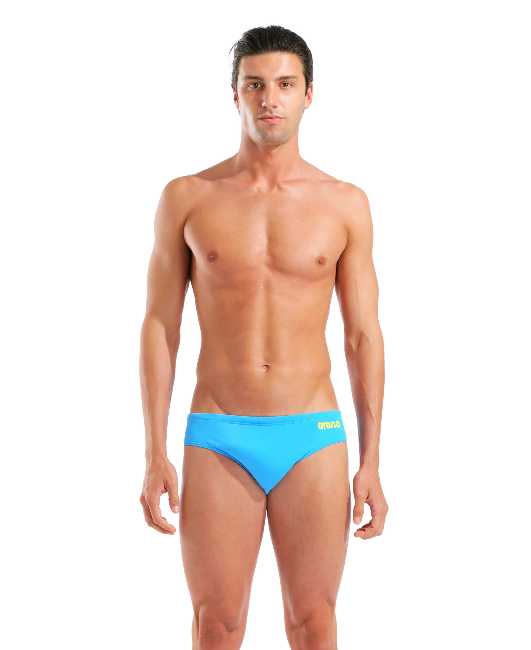 004773-802-MEN'S TEAM SWIM BRIEFS SOLID-001.746b1618 SLIP uomo Team ARENA Turquoise Yellow Star