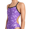 007739-900-WOMEN'S ARENA ESCAPE SWIMSUIT CHALLENGE BACK-005.3995d775 Costume donna ESCAPE CHALLENGE BACK ARENA Black Team Purple
