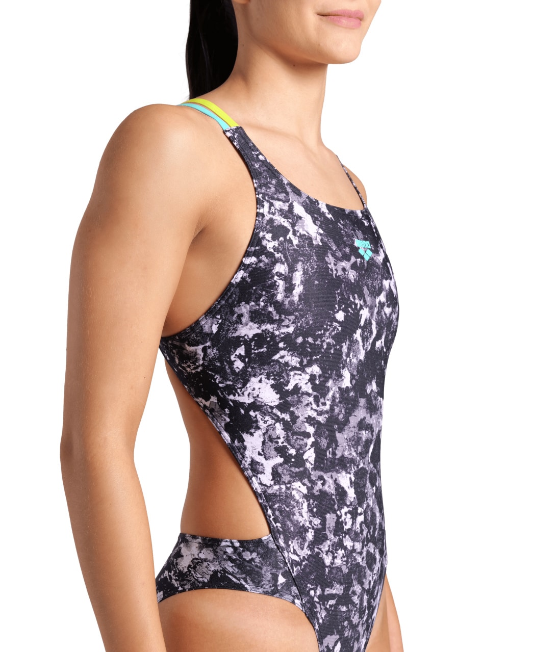 008159-583-WOMEN'S ARENA ROCKIN SWIMSUIT SWIM TECH MULTI-005.jpg Costume Donna Rockin ARENA Multi Black