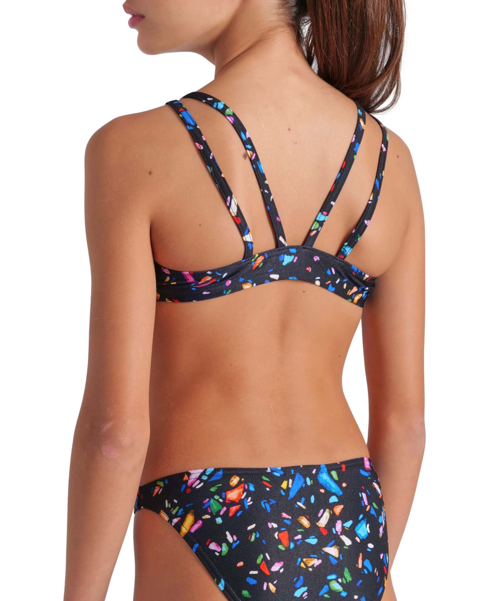 009088-550-GIRL'S ARENA CONFETTI SWIMSUIT TWO PIECES-005.a535b6ec BIKINI CONFETTI TWO PIECES ARENA Nero bambina