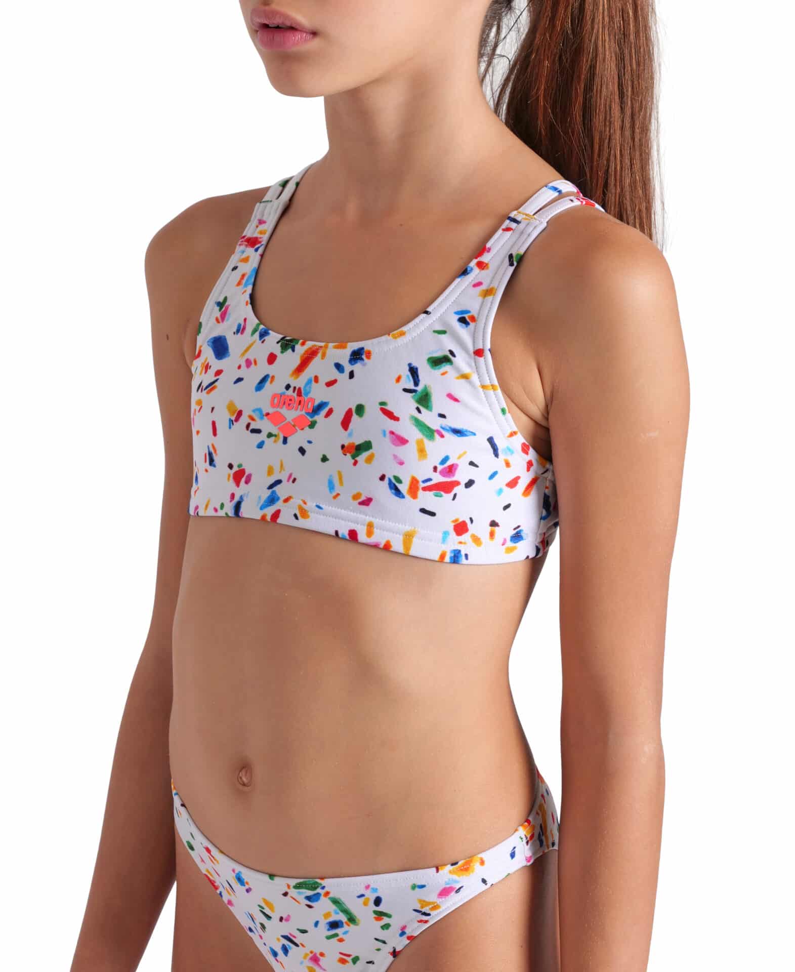 009088-750-GIRL'S ARENA CONFETTI SWIMSUIT TWO PIECES-004.9ac29ec0 BIKINI CONFETTI TWO PIECES ARENA Bianco bambina