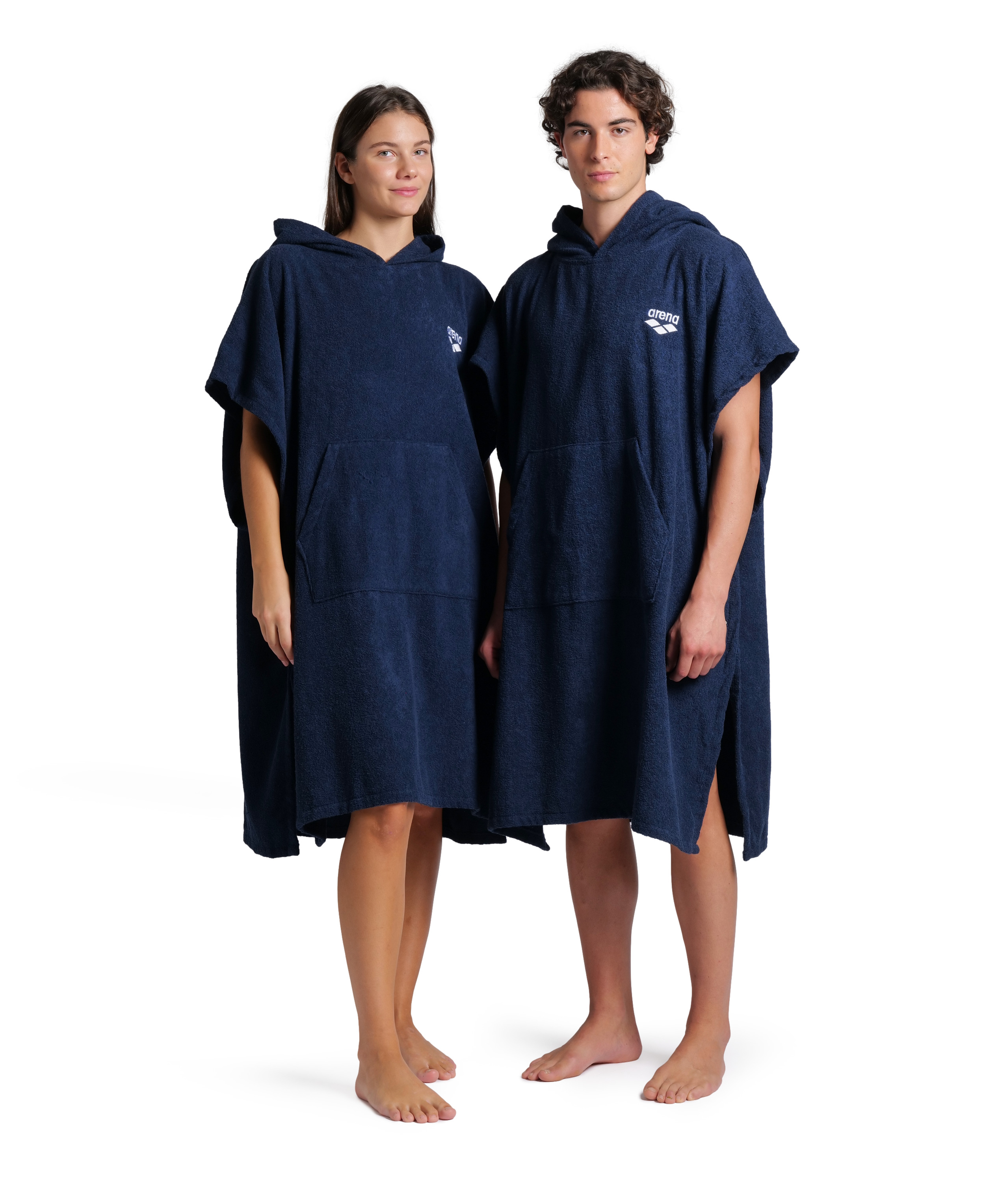 COTTON PONCHO ARENA Navy White