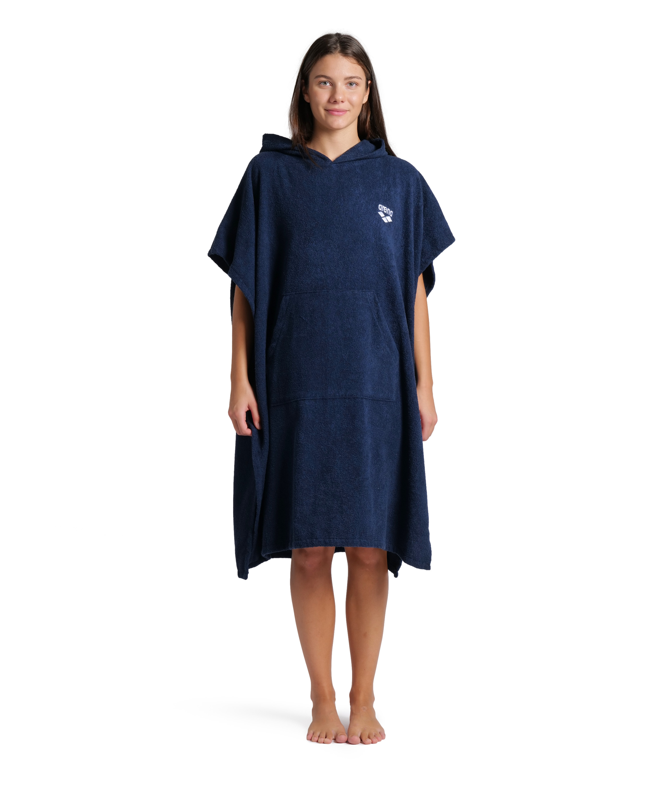 COTTON PONCHO ARENA Navy White