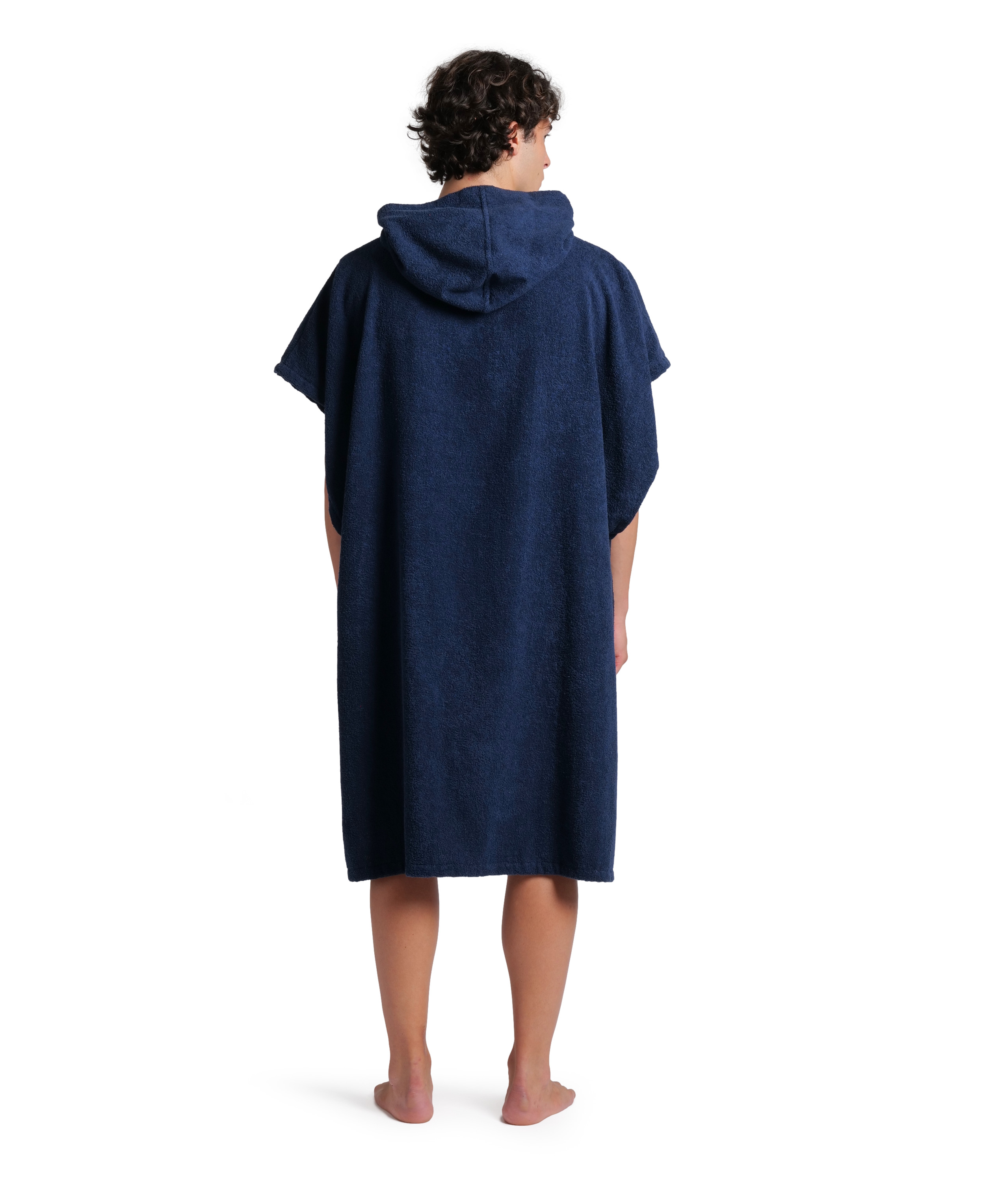 COTTON PONCHO ARENA Navy White