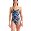010209-560-WOMEN'S ARENA MULTI CHAMELEONS SWIMSUIT LACE BACK-001.b4e354e4 Costume donna CHAMELEONS ARENA Black Artic Lime