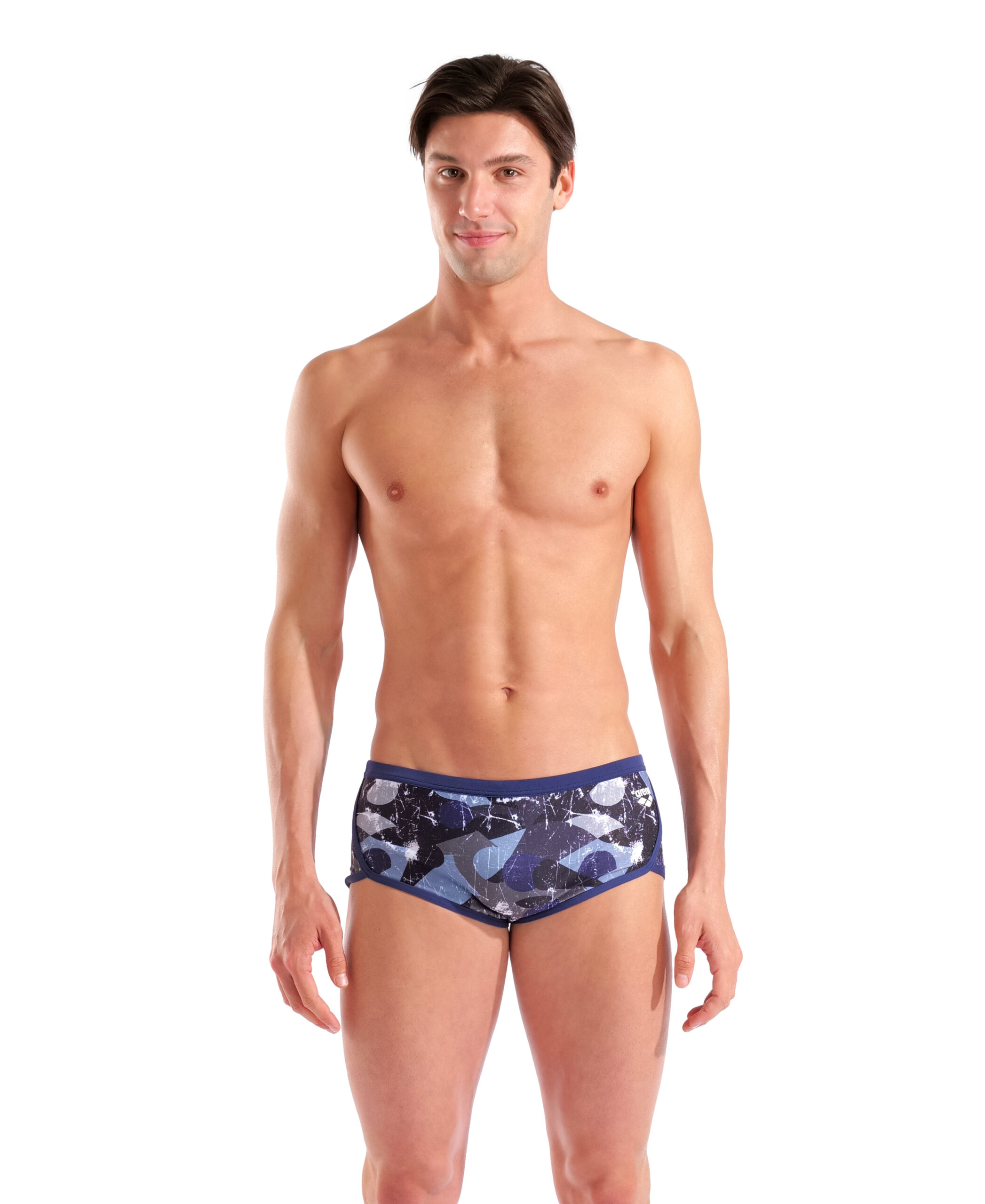 010293-570-MEN'S ARENA SCRATCHED SWIM LOW WAIST SHORT-001.16d32bcc SHORT vita bassa uomo SCRATCHED ARENA Black Navy