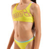 010415-380-GIRL'S ARENA LOGO SWIMSUIT TWO PIECES-004.2d253914 BIKINI LOGO TWO PIECES ARENA bambina Yellow Star Water Shocking