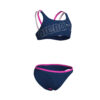 BIKINI LOGO TWO PIECES ARENA bambina Navy Shocking Pink White