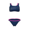 BIKINI LOGO TWO PIECES ARENA bambina Navy Shocking Pink White