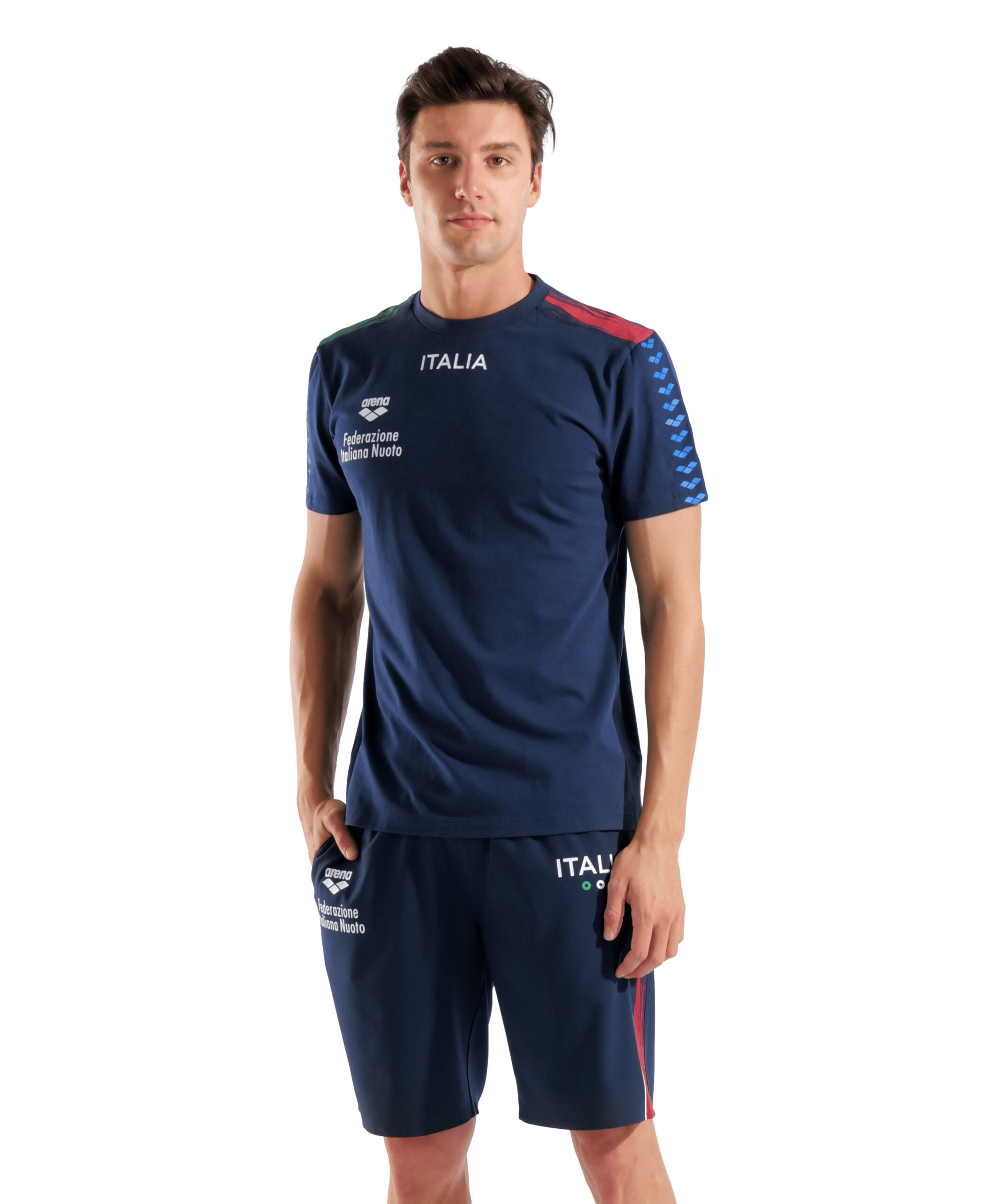 010958-700-ITALIA T-SHIRT TEAM STRIPE-002.d8bda102 T-Shirt Unisex TEAM STRIPE ARENA Blu