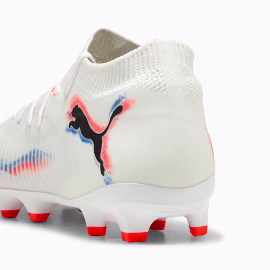 10861301 c Scarpa calcio FUTURE 8 PRO FG/AG White Glowing Red JUNIOR