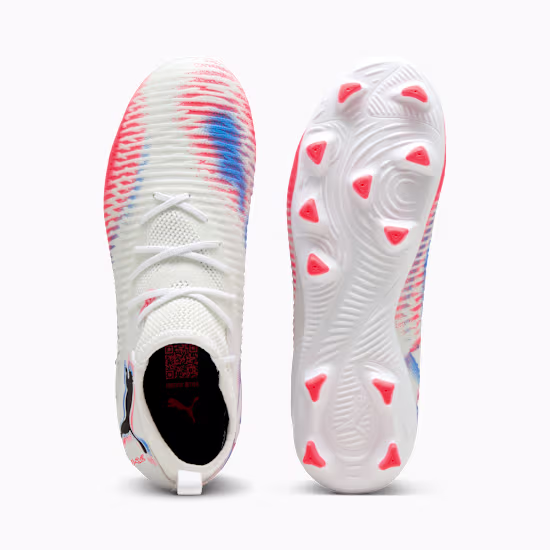 10861401 d Scarpa calcio FUTURE 8 MATCH FG/AG White Glowing Red JUNIOR
