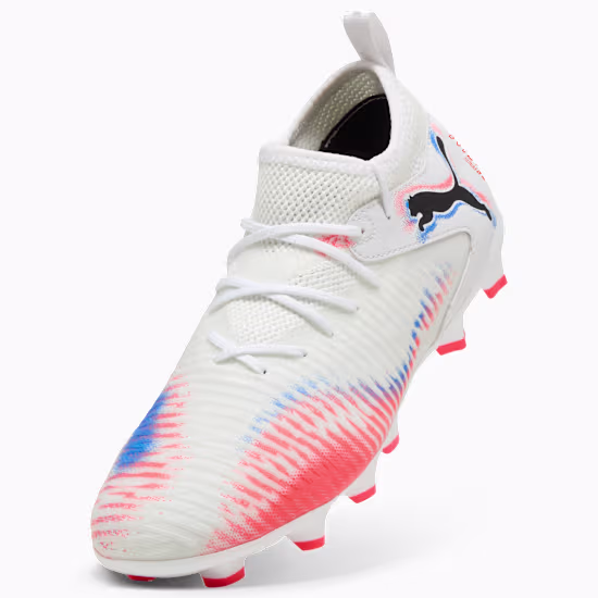 10861401 f Scarpa calcio FUTURE 8 MATCH FG/AG White Glowing Red JUNIOR
