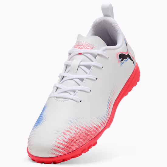 10862601 f Scarpa calcio FUTURE 8 PLAY TT PUMA White Glowing Red Junior