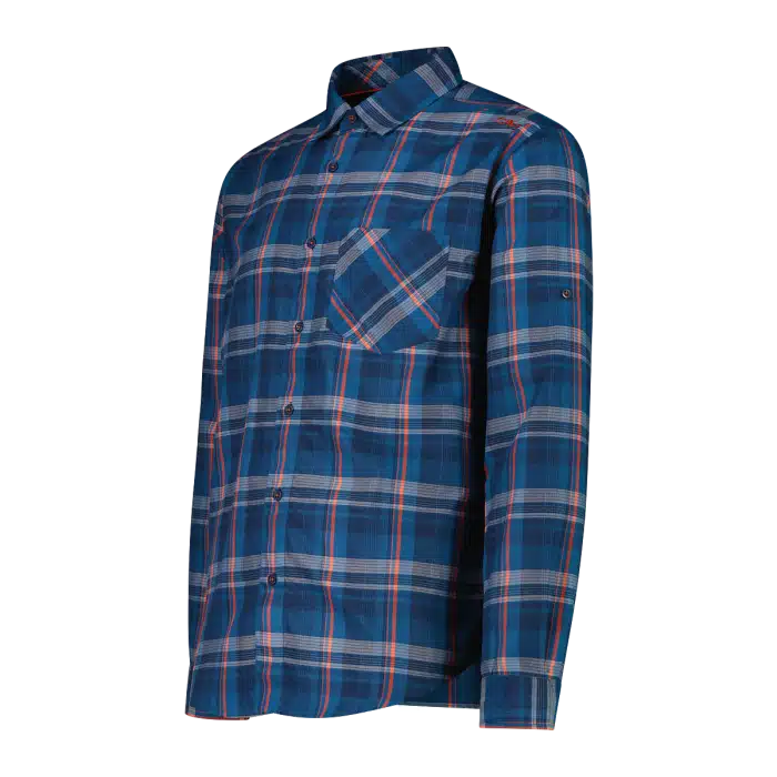 30T9927_21ZT_C_FOT_ECO Camicia uomo manica lunga Check CMP Blue