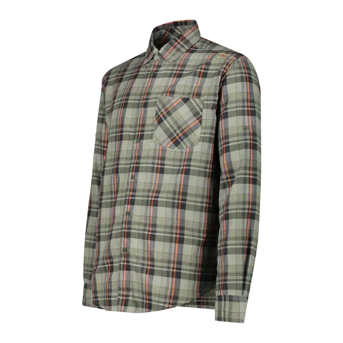 30T9927_59ZT_C_FOT_ECO_2 Camicia uomo manica lunga Check CMP Sage