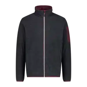 Pile da uomo knit-tech Jacquard Antracite Burgundy CMP