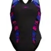 8-00305418177 Costume donna Placement Laneback SPEEDO Nero/Blu