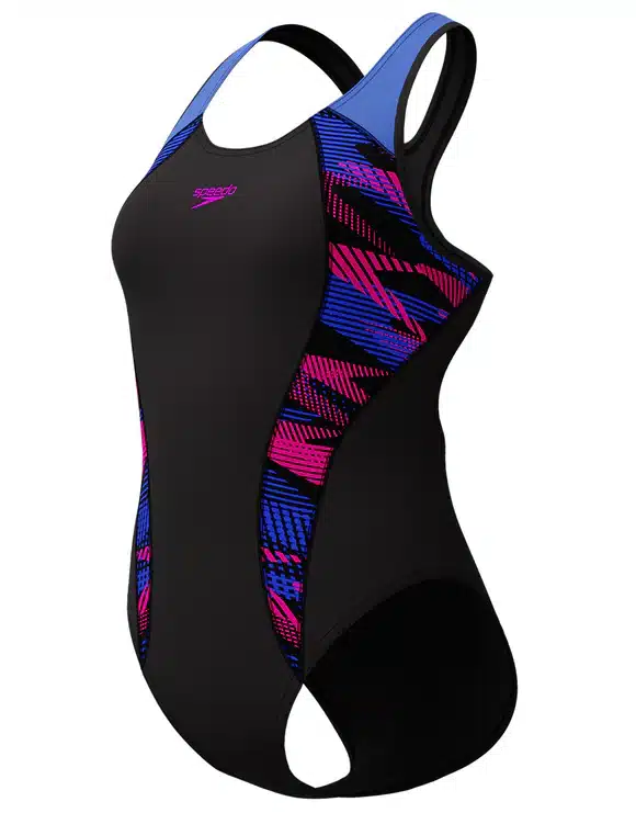 8-00305418177 c Costume donna Placement Laneback SPEEDO Nero/Blu