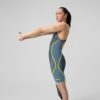 81585519134 c Fastskin LZR Pure Intent 2.0 Openback Kneeskin Donna Grey/Blue/Yellow