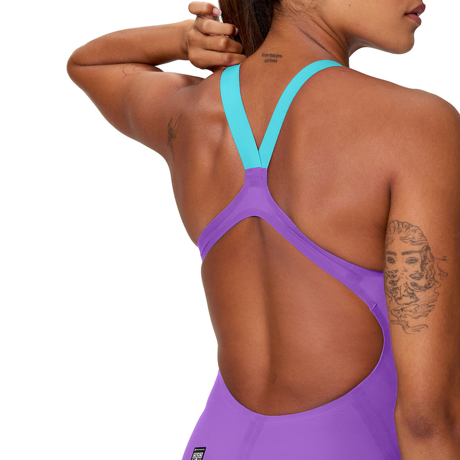 8_15859004_5 Fastskin LZR Pure Valor 2.0 Openback Kneeskin Donna Purple Turquoise