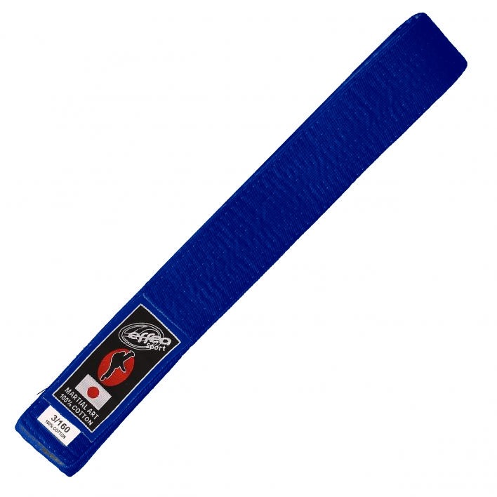 CINTURA KARATE BLU CINTURA KARATE' E JUDO per chi pratica arti marziali come ju jitsu, kung fu, karate, aikido, e judo colore blu Misure dalla 1 alla 7.