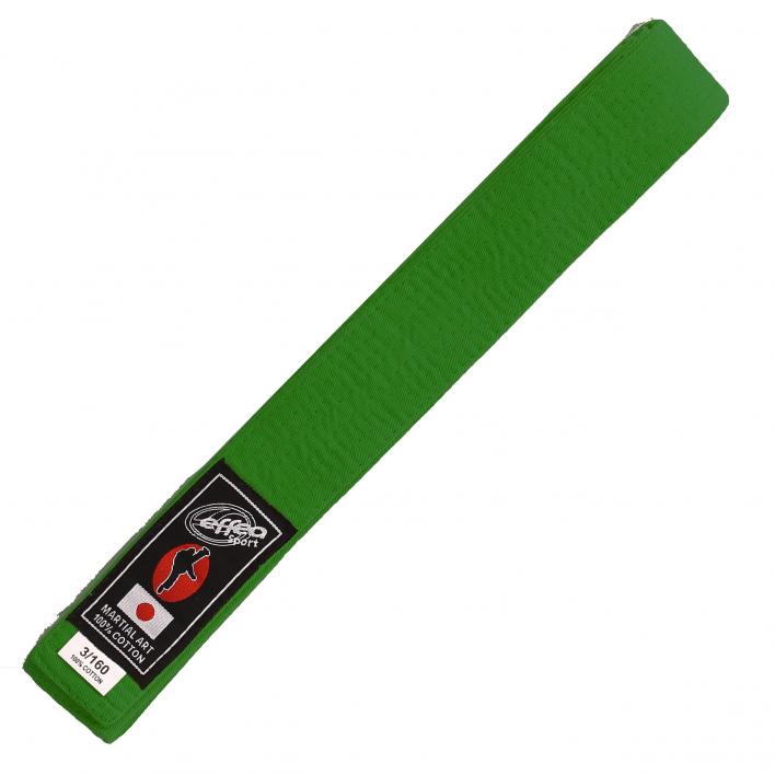 CINTURA KARATE VERDE CINTURA KARATE' E JUDO per chi pratica arti marziali come ju jitsu, kung fu, karate, aikido, e judo colore verde Misure dalla 1 alla 7.