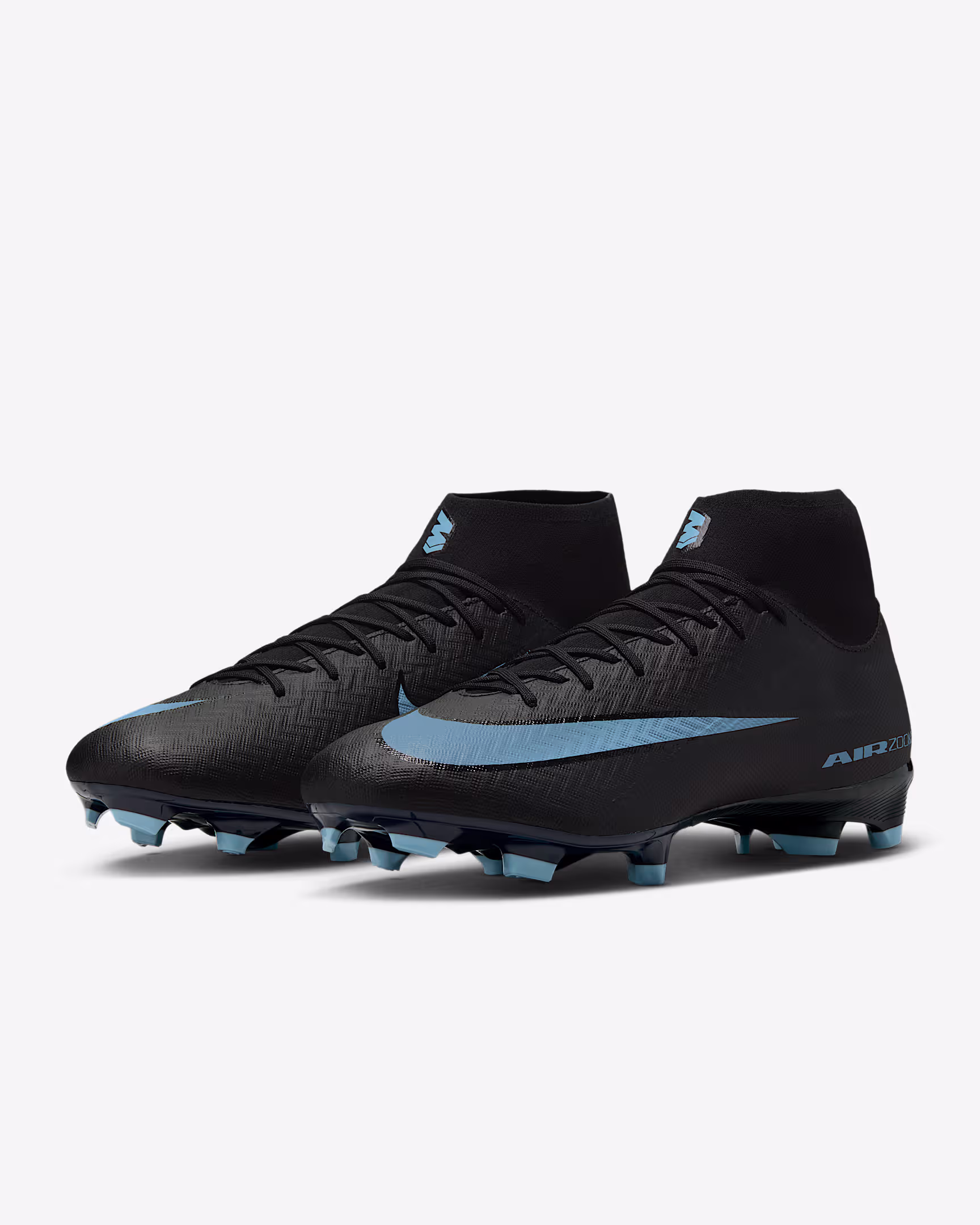 FQ1456-001 E NIKE ZOOM MERCURIAL SUPERFLY ACADEMY 10 FG/MG Nero/Ice Blue