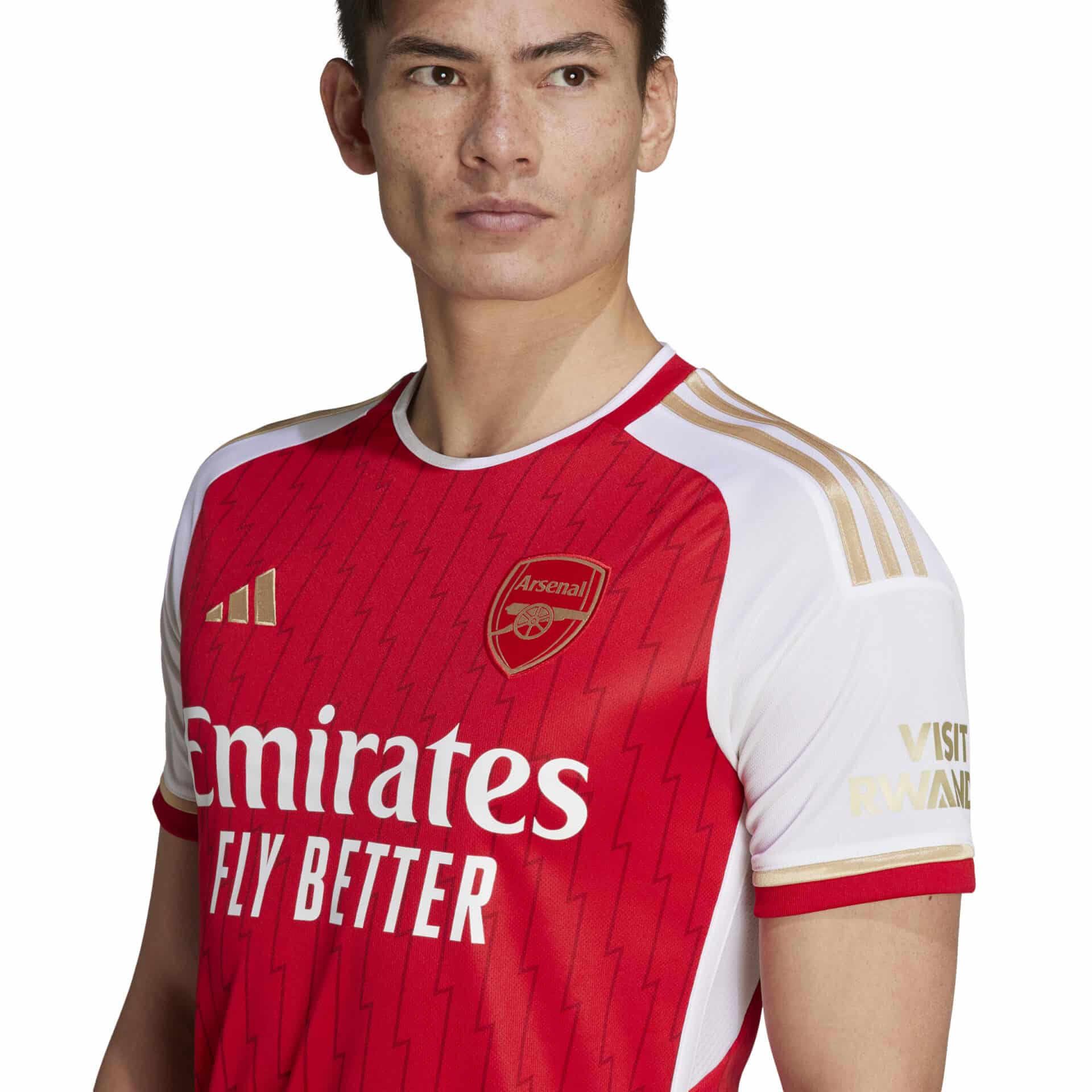 HR6929_9_APPAREL_On Model_Detail View 1_white Maglia Home ARSENAL FC 23/24