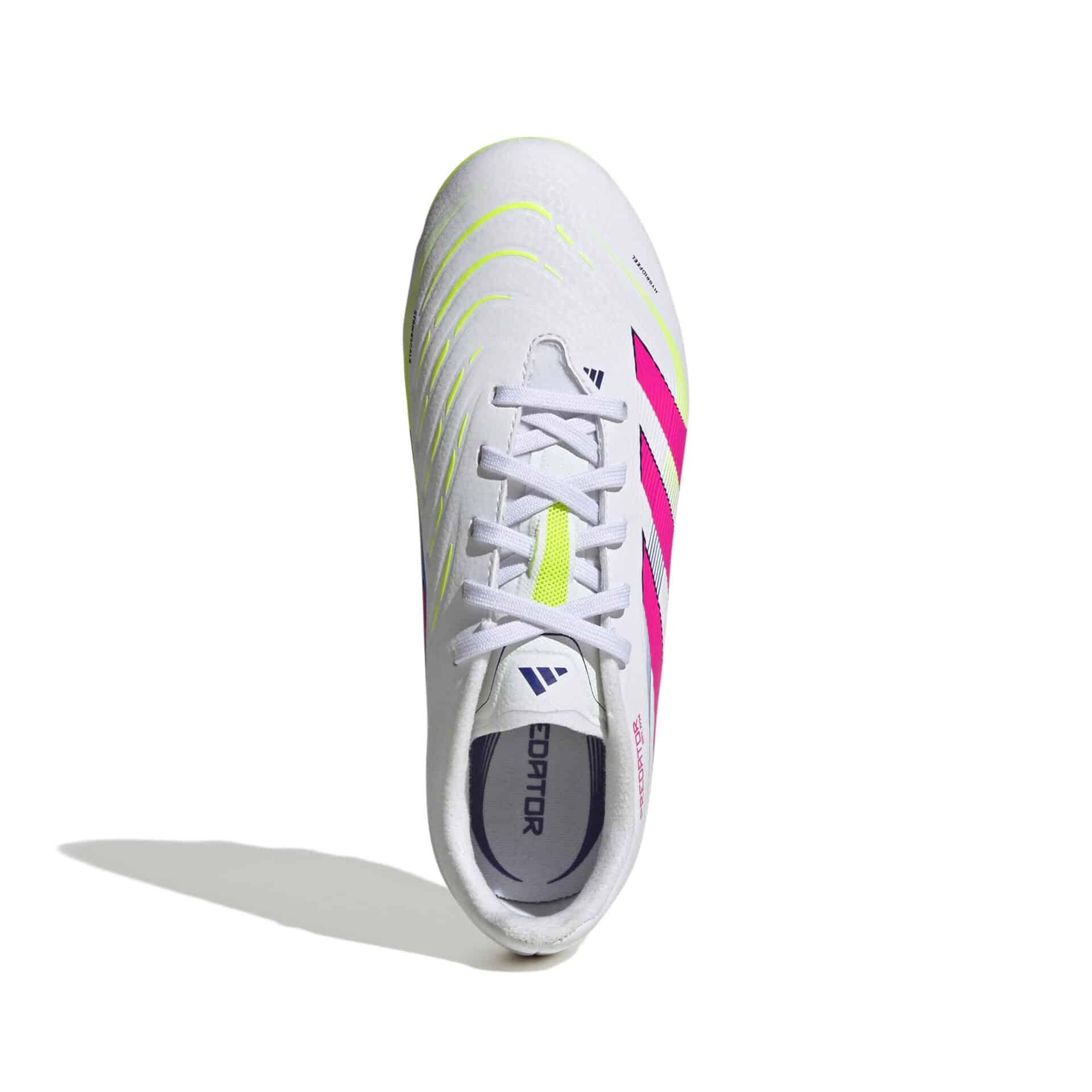 ID3794_2_FOOTWEAR_Photography_Top Portrait View_white Scarpe calcio ADIDAS PREDATOR LEAGUE MG White Pink Lemon Junior
