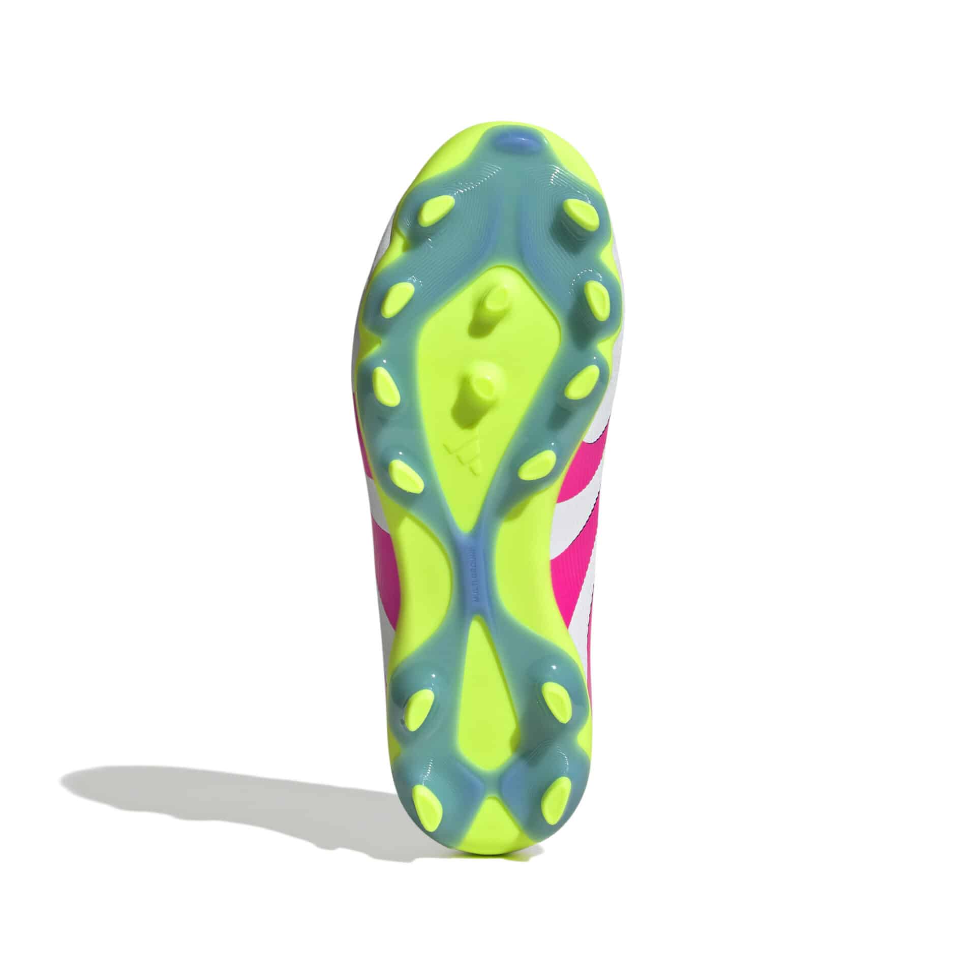 ID3794_3_FOOTWEAR_Photography_Bottom View_white Scarpe calcio ADIDAS PREDATOR LEAGUE MG White Pink Lemon Junior