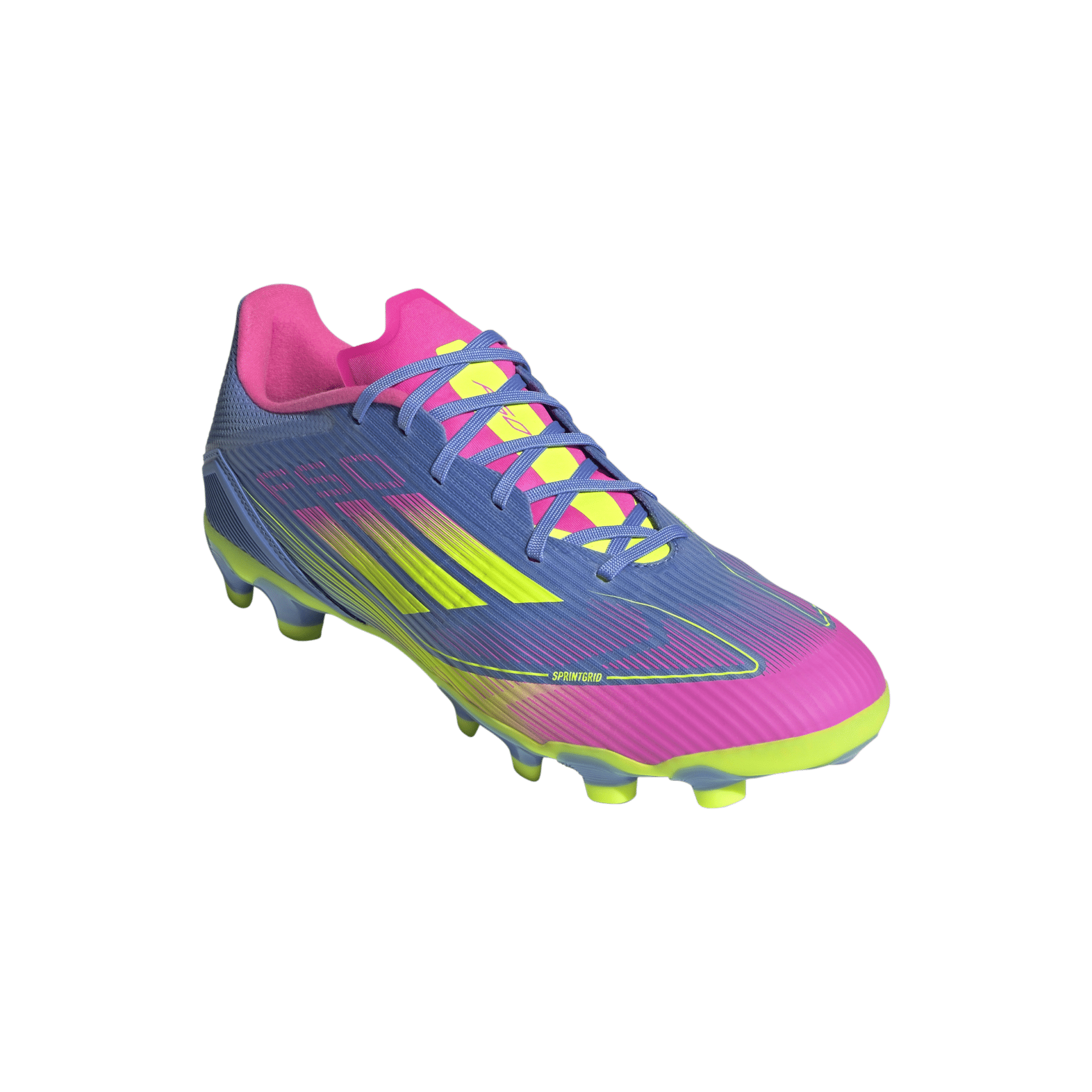 IE1236_5_FOOTWEAR_Photography_Front Lateral Top View_transparent Scarpe calcio ADIDAS F50 LEAGUE MG Blue Fusion