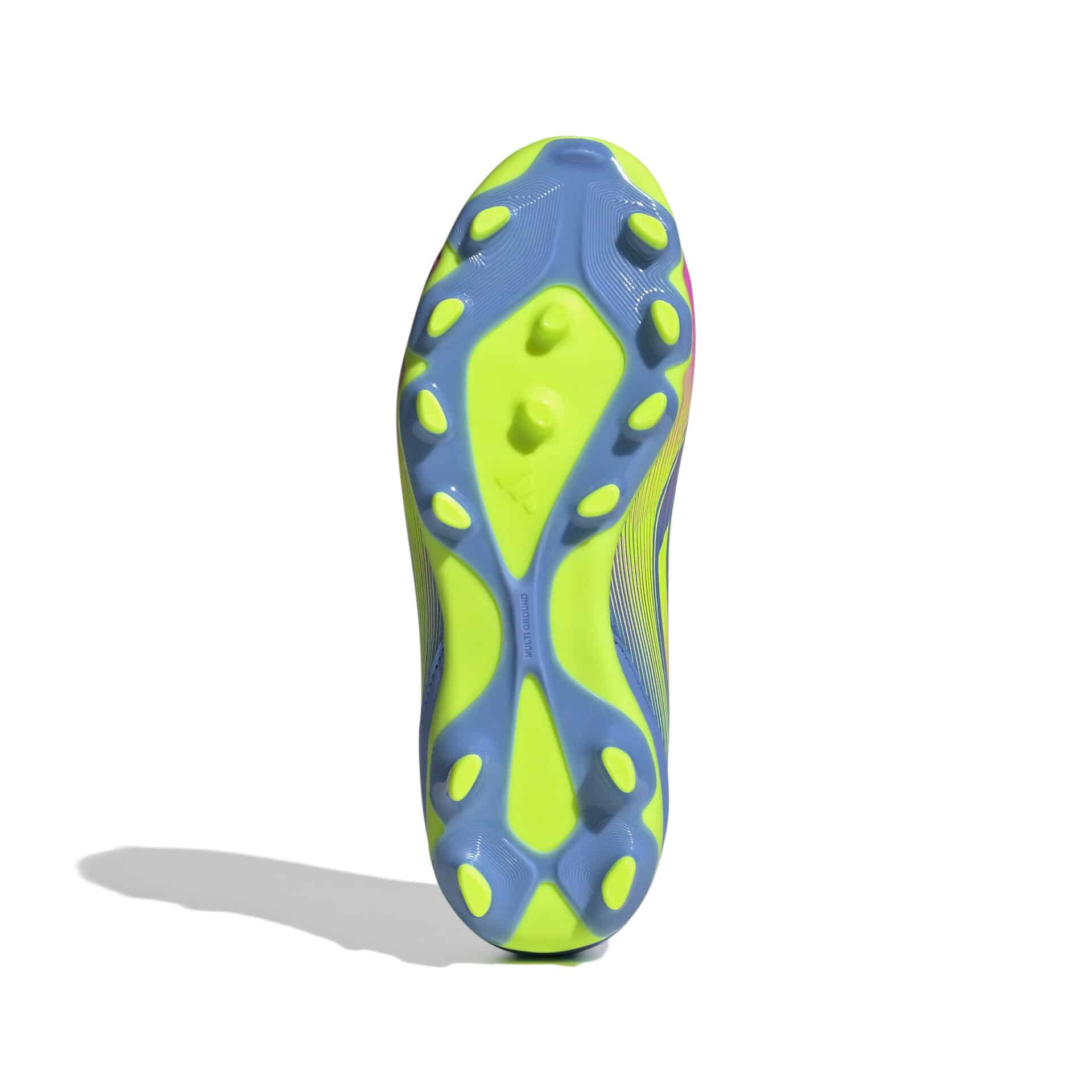 IE3751_3_FOOTWEAR_Photography_Bottom View_white Scarpe calcio ADIDAS F50 LEAGUE MG Blue Fusion Junior