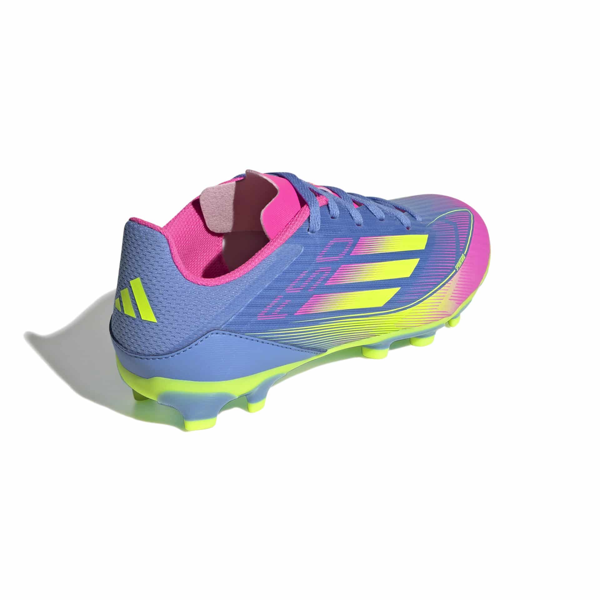 IE3751_6_FOOTWEAR_Photography_Back Lateral Top View_white Scarpe calcio ADIDAS F50 LEAGUE MG Blue Fusion Junior