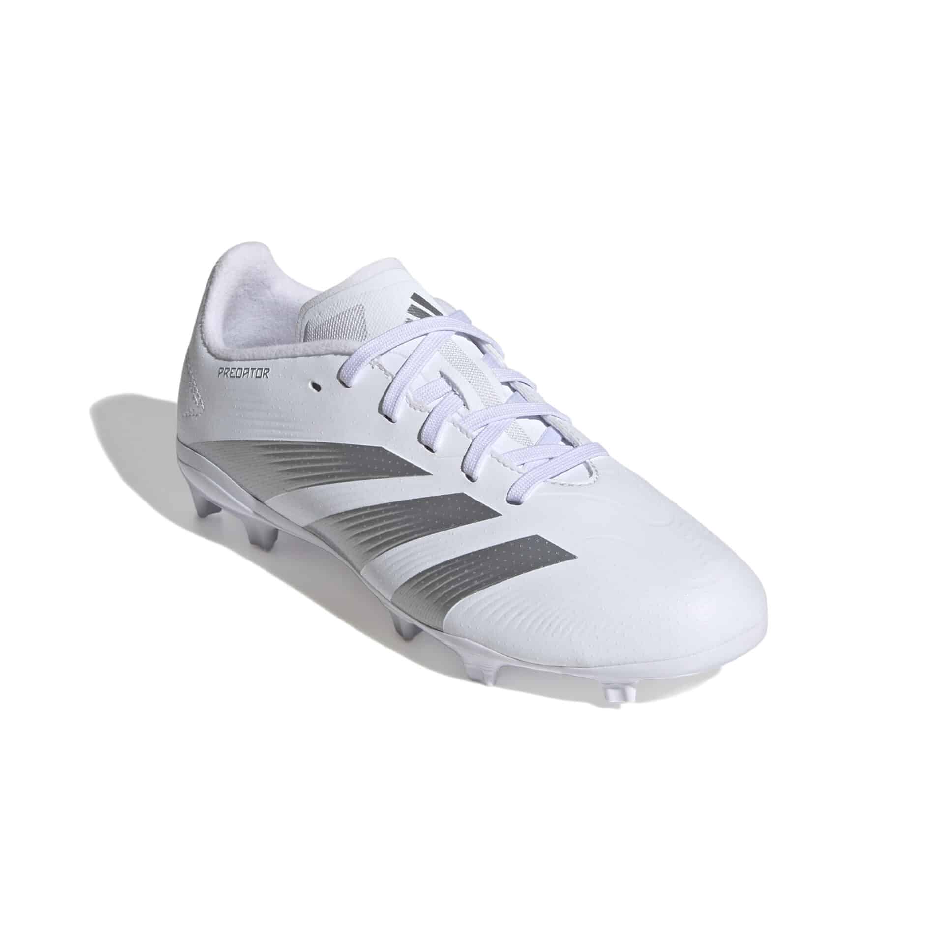 IG7749_5_FOOTWEAR_Photography_Front Lateral Top View_white Scarpe calcio ADIDAS PREDATOR LEAGUE FG Junior
