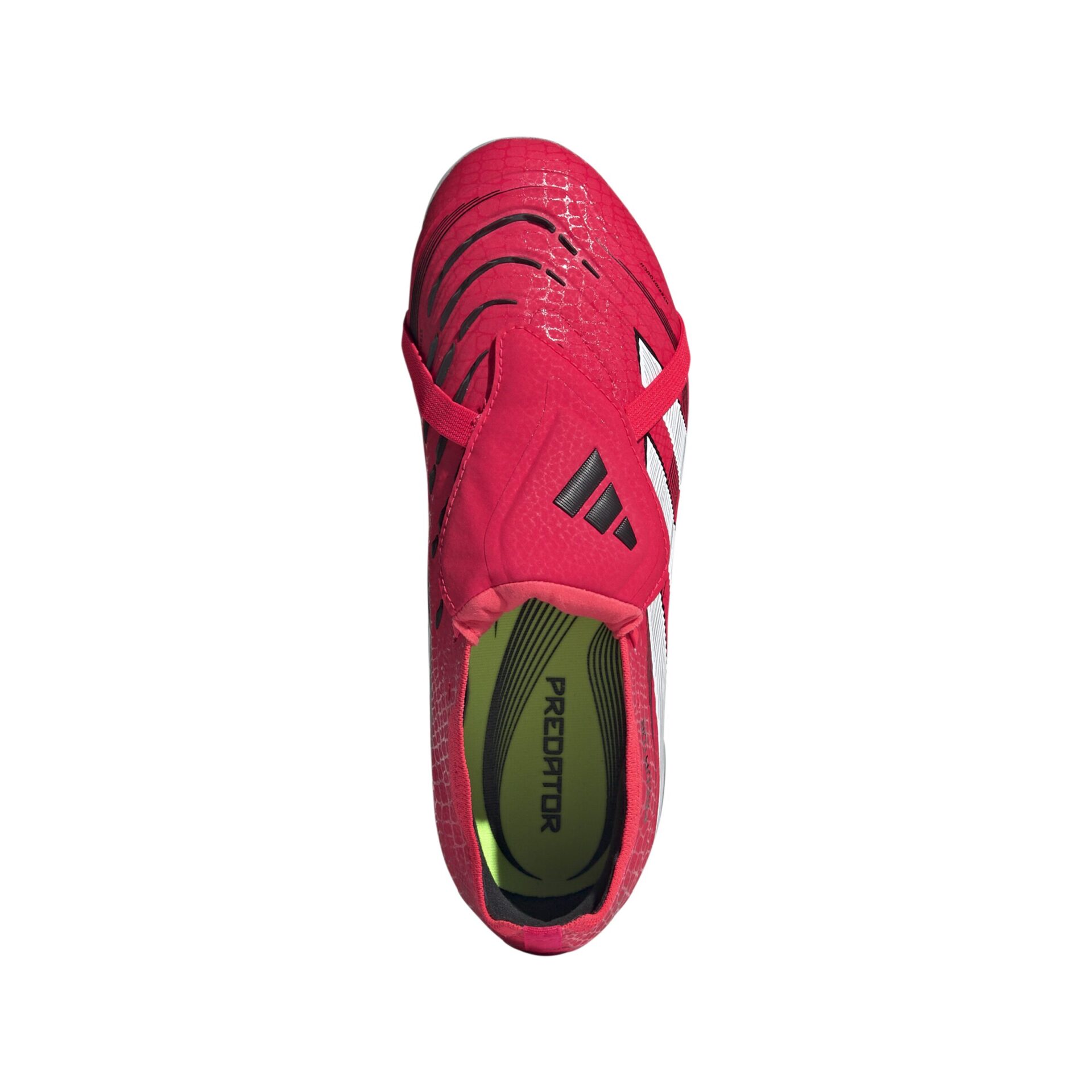 IH5077_2_FOOTWEAR_Photography_Top Portrait View_white Scarpe calcio ADIDAS PREDATOR ELITE FT FG Junior Lucid Red
