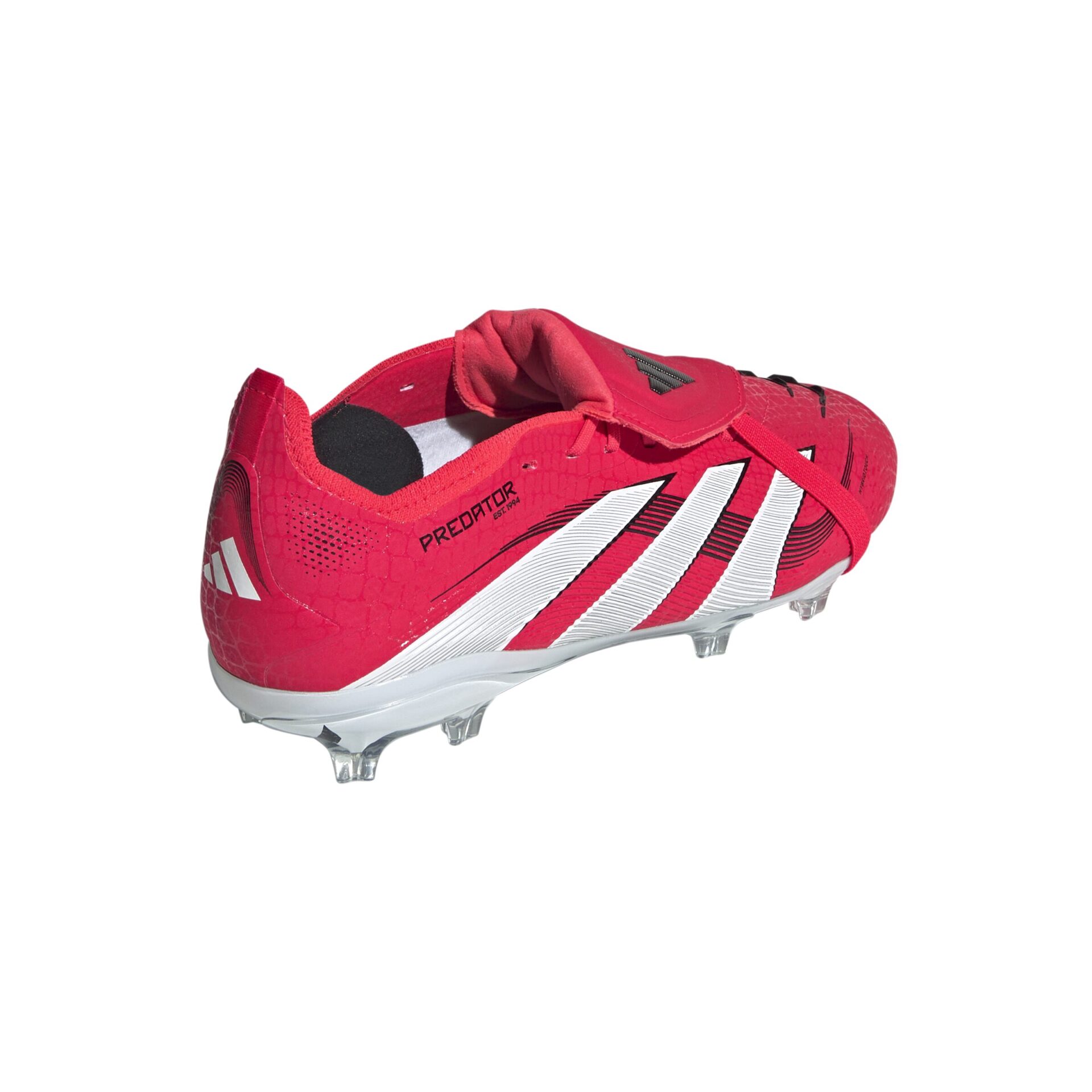 IH5077_6_FOOTWEAR_Photography_Back Lateral Top View_white Scarpe calcio ADIDAS PREDATOR ELITE FT FG Junior Lucid Red