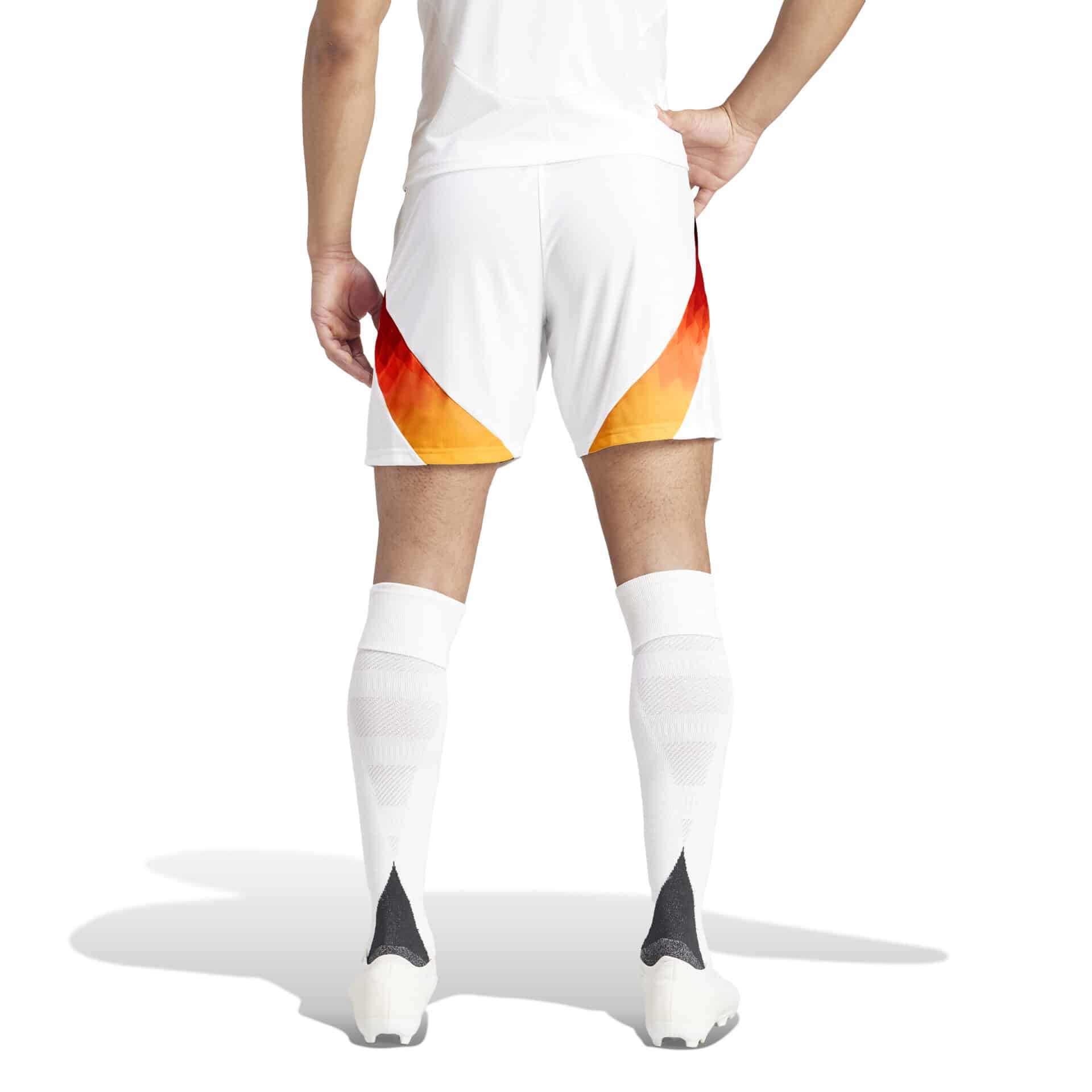 IP8151_5_APPAREL_On Model_Back View_white ADIDAS Short Home 24 GERMANIA
