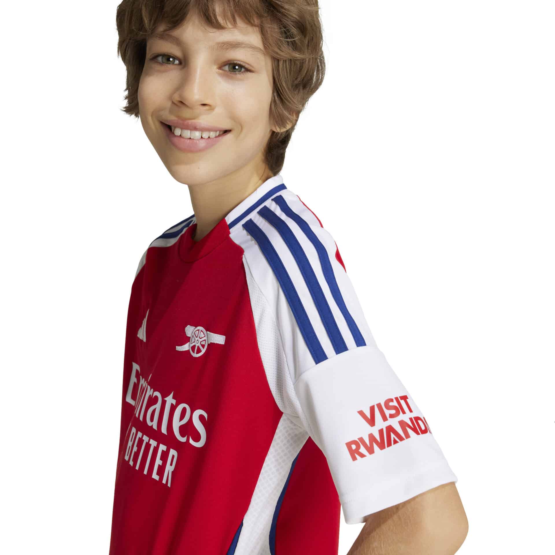 IS8141_9_APPAREL_On Model_Detail View 2_white Maglia Junior Home ARSENAL FC 24/25